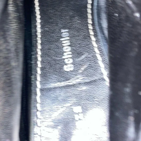 Proenza Schouler Black Leather Open-Toe Lace-Up Ankle Boots with White Laces - Picture 10 of 13